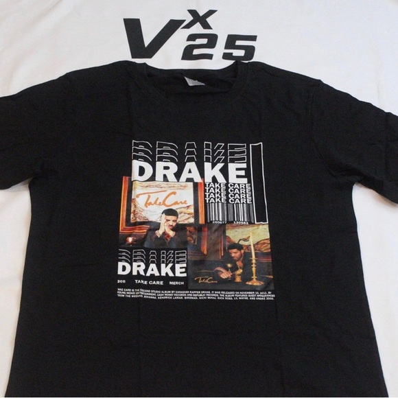 Unisex Drake Take Care Album Cover 2011 Hip Hop Rap Spotify Graphic T-Shirt Lg - Picture 1 of 4
